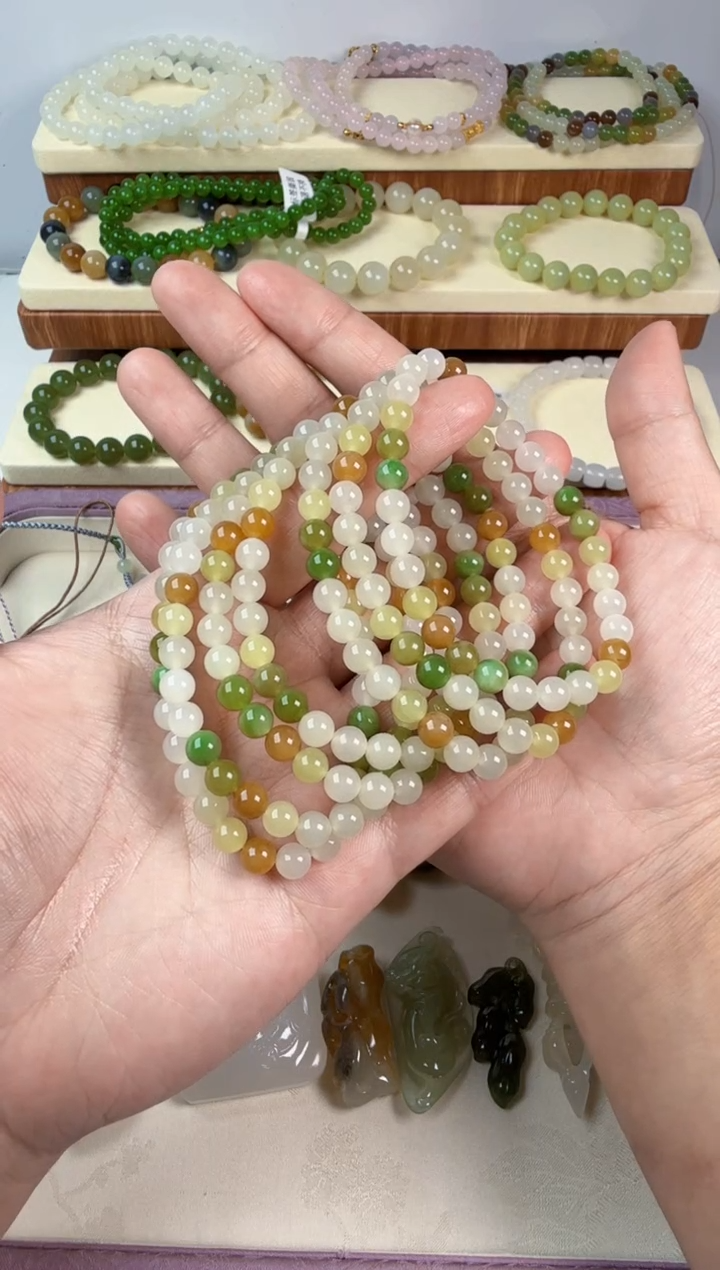 颈饰未镶嵌和田玉多宝6mm手串多样性发其一