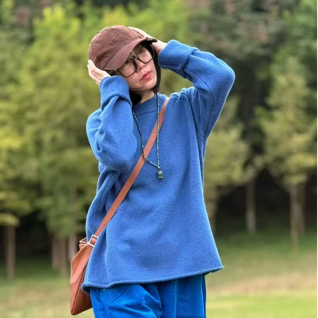 秋冬季纯羊毛针织衫毛衣圆领常规纯色