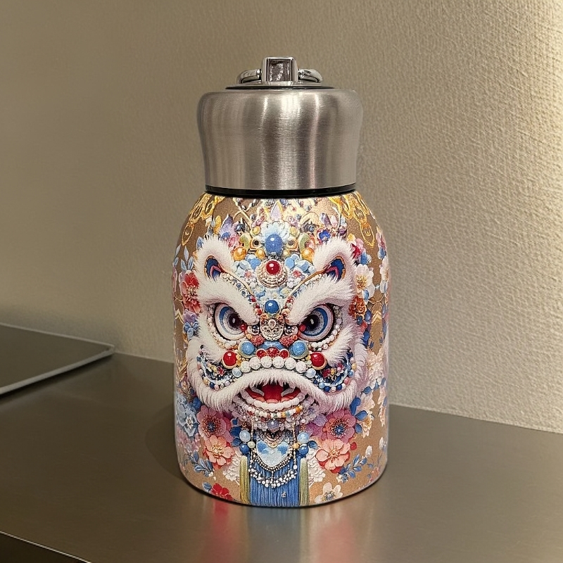 邂逅春日-锦绣醒狮316保温杯带提环便携带女士送礼好物口袋杯