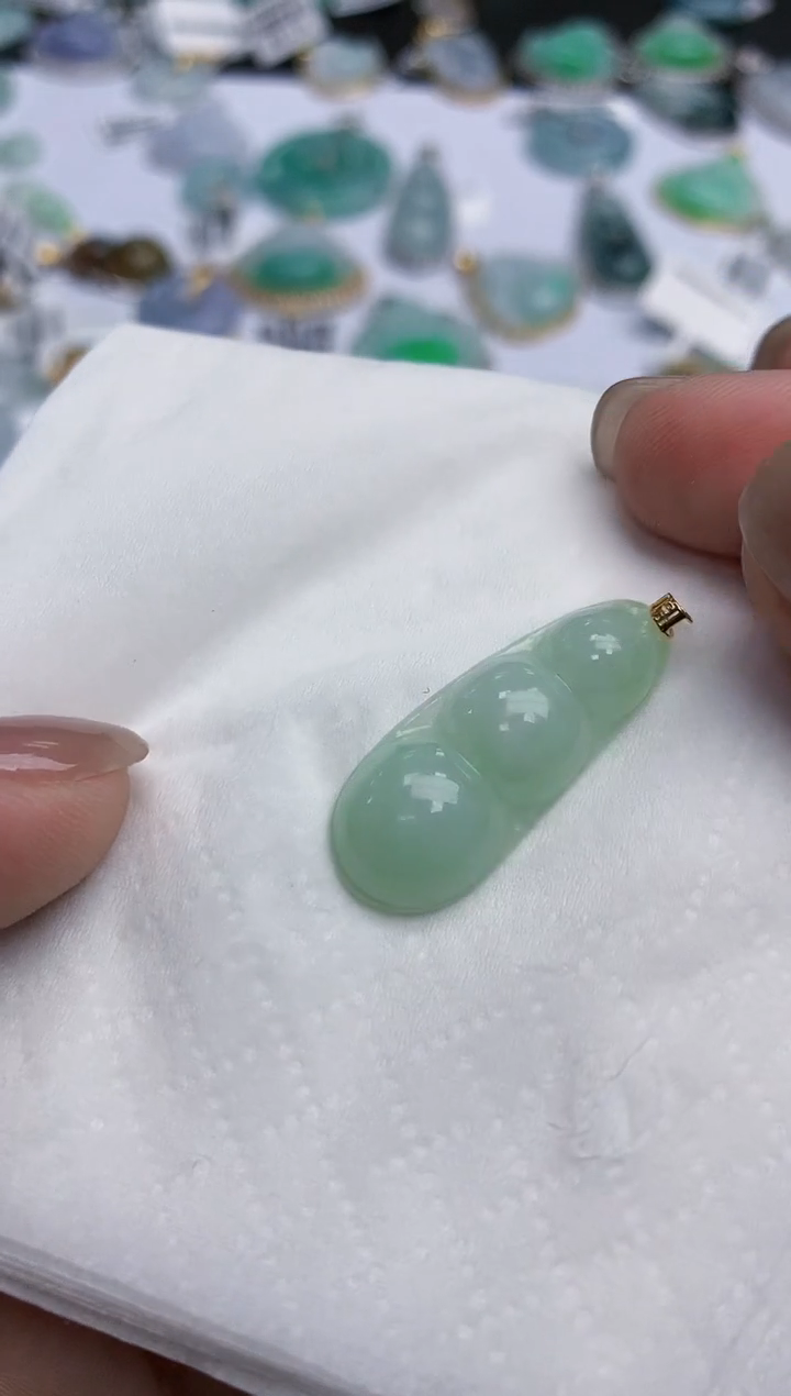 【闪购商品】翡翠颈饰18K金镶嵌天然缅甸翡翠A货