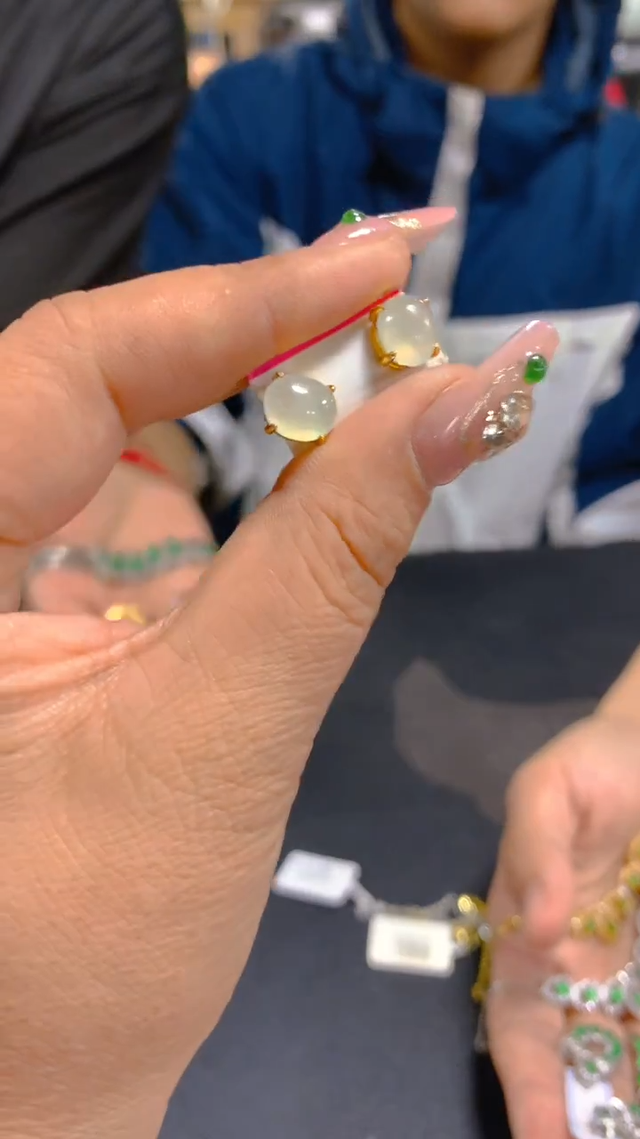 【闪购商品】翡翠耳饰银S925镶嵌0783460565多样性发其一