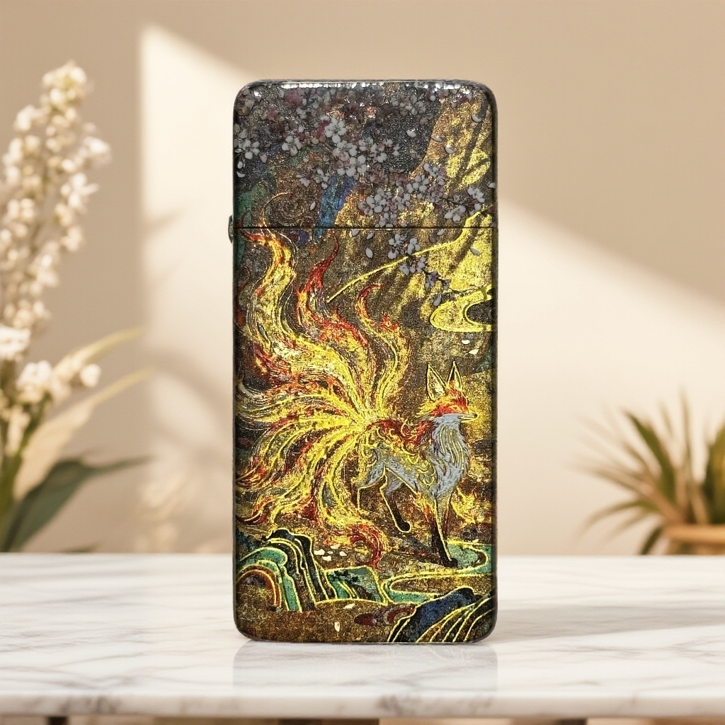 超薄鎏金九尾狐窄机 （配官方礼盒证书）A