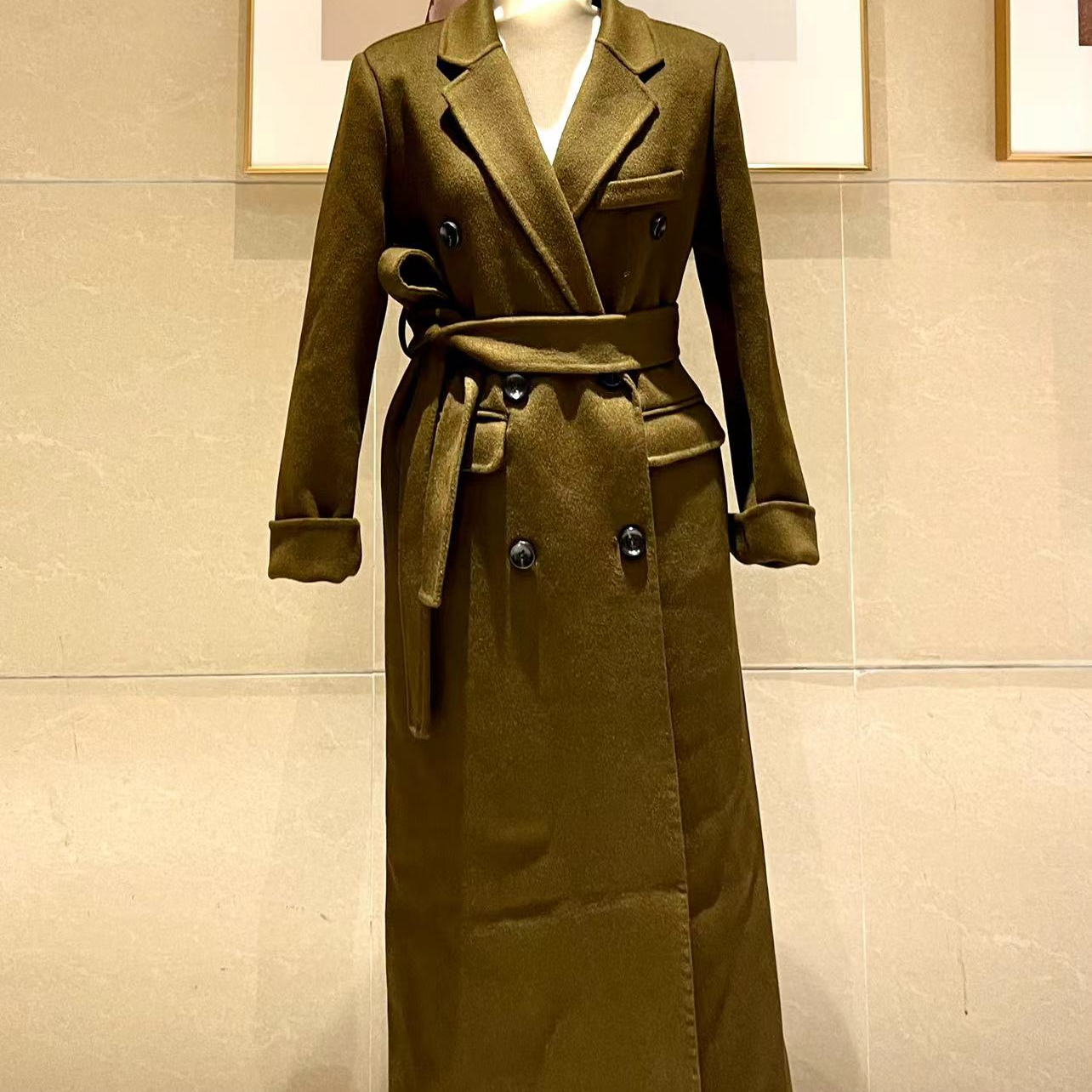 【众心专属】大西服大风衣修身秋冬中长款百搭秋冬双面呢女士高级感