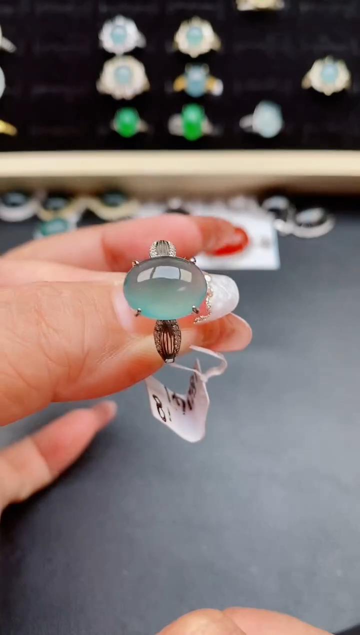 【闪购商品】翡翠戒指银S925镶嵌508008