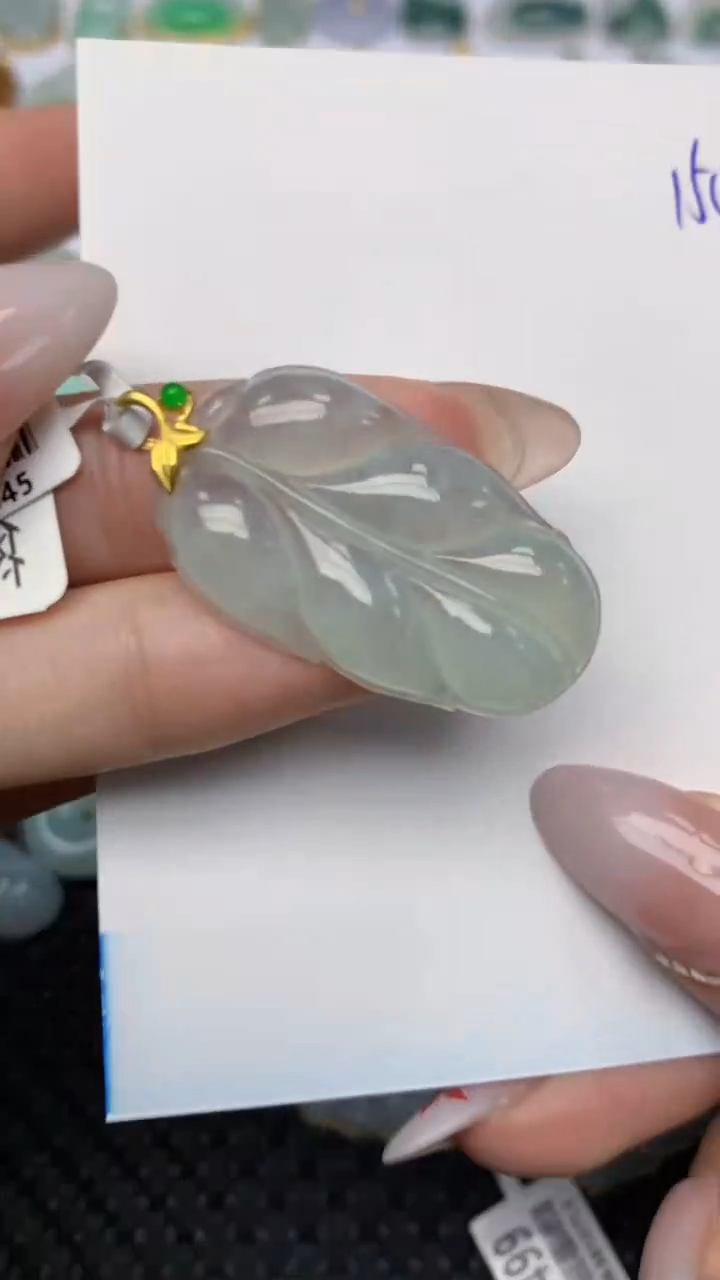 【闪购商品】翡翠颈饰18K金镶嵌天然翡翠A货 54