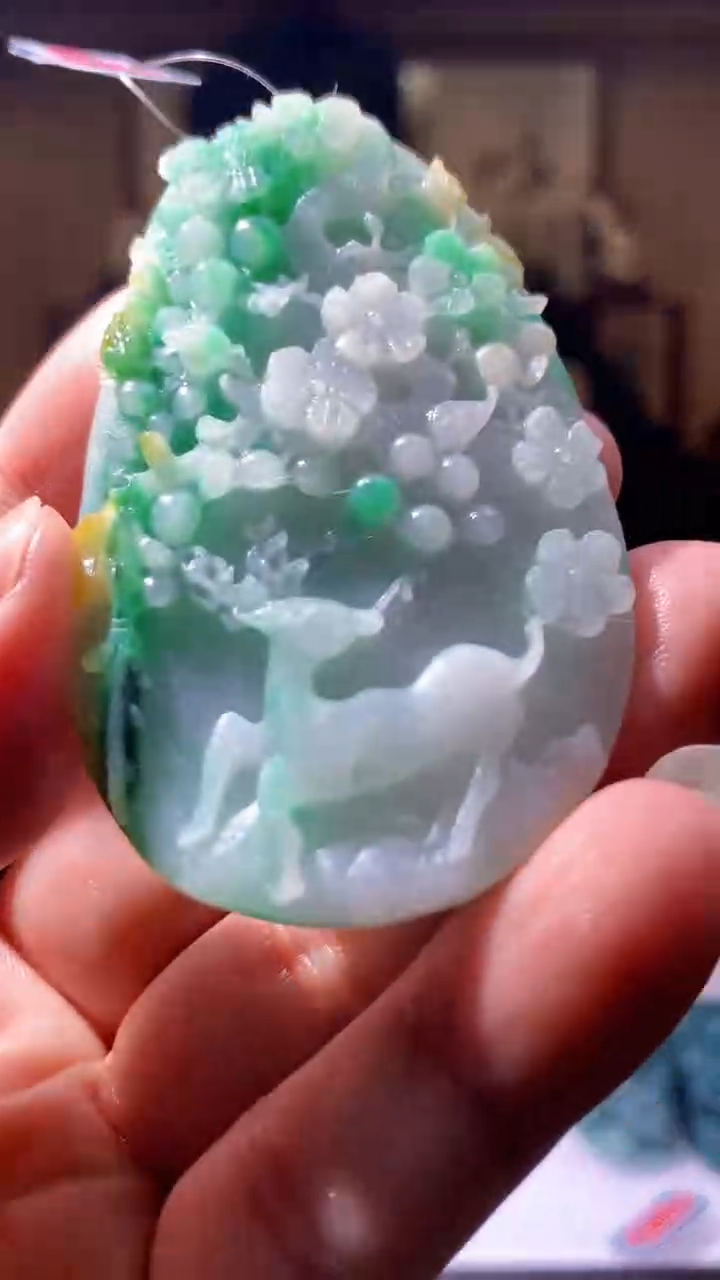 【闪购商品】定制翡翠未镶嵌1085hn-毛货挂件22