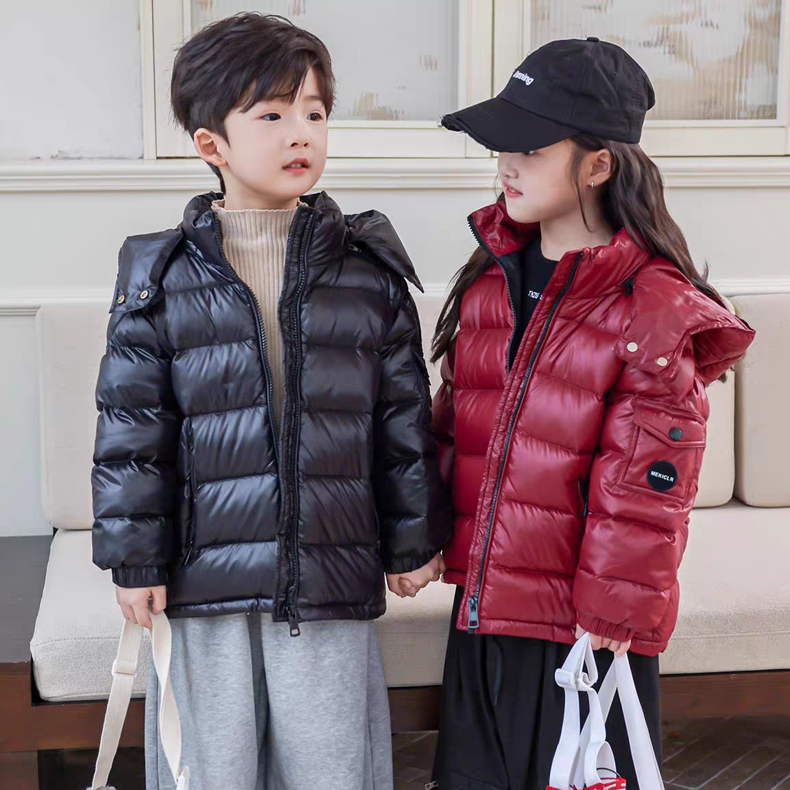 儿童马雅经典加厚羽绒服2025冬季新款男女童百搭90绒时尚保暖外套