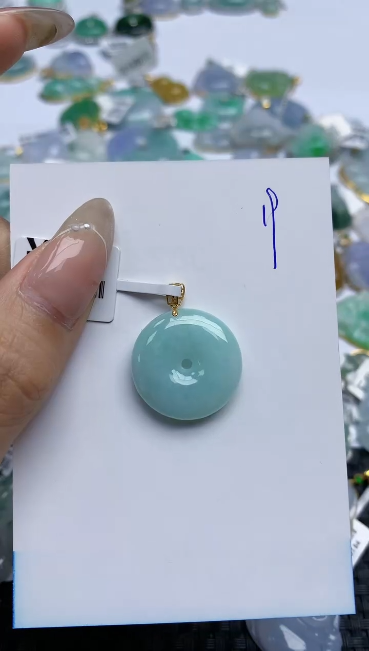 【闪购商品】翡翠颈饰18K金镶嵌天然翡翠A货