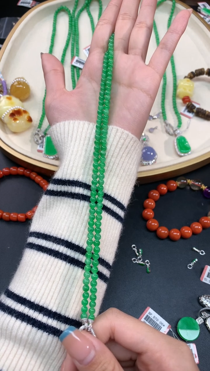 【闪购商品】翡翠项链18K金镶嵌珠链A156|29800