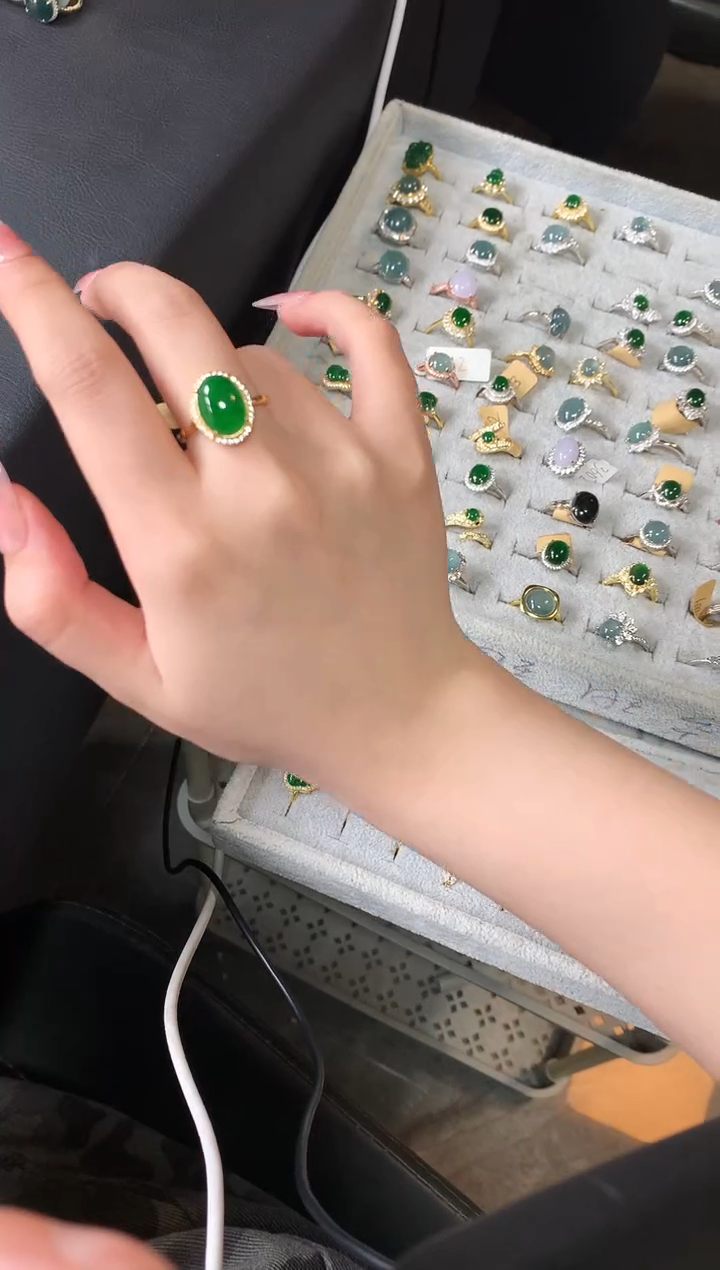 【闪购商品】翡翠戒指银S925镶嵌653141