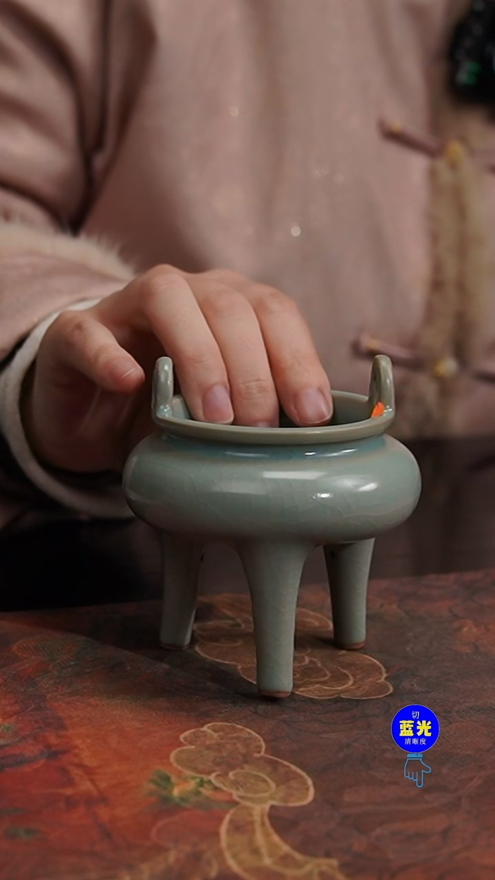 摆件瓷瑕品清凉寺原矿釉高足充耳炉102