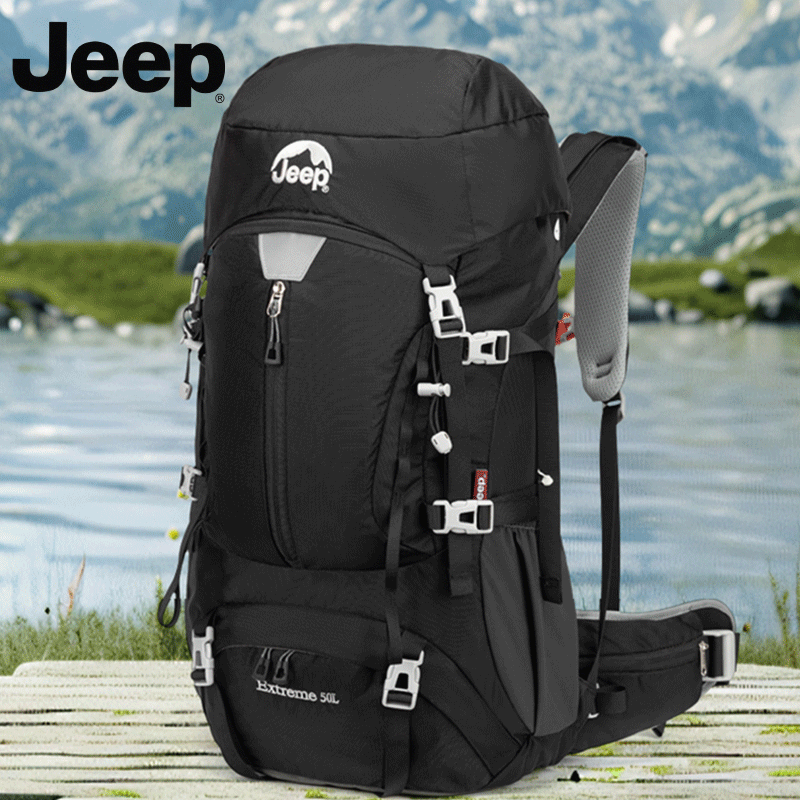 JEEP吉普登山包男生大容量多隔层防水背包女生多功能运动双肩包