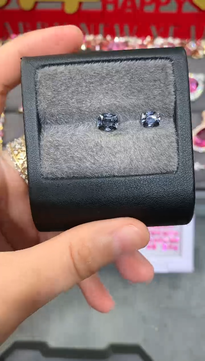 【闪购商品】定制尖晶石裸石未镶嵌枕型 金属灰色调2/P 2.67ct