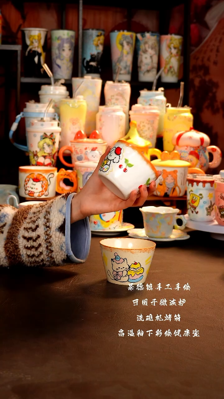 景德镇设计款手工手绘杯杯
