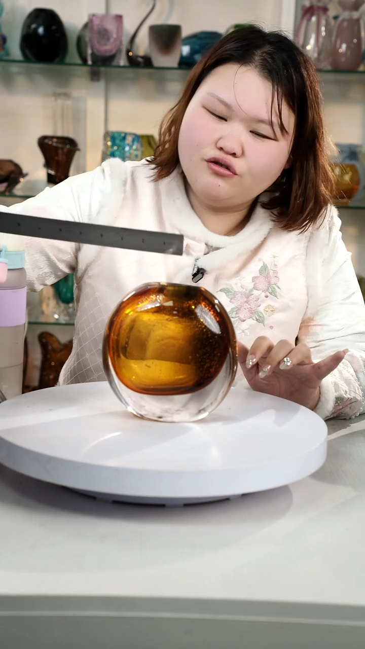 【闪购商品】琉璃【弘扬】高轻奢琉璃花器高17正常手工痕迹