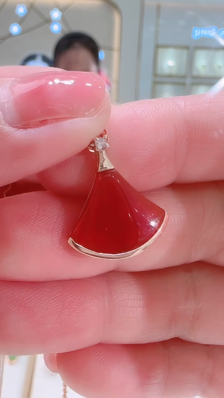 【闪购商品】玛瑙/玉髓吊坠(不含链)18K金镶嵌吊坠