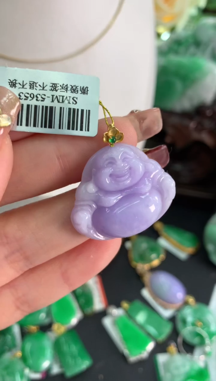 【闪购商品】翡翠吊坠(不含链)18K金镶嵌挂件