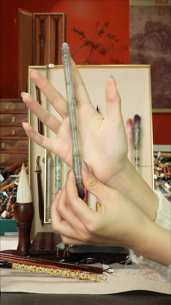 50号闪孤品高货毛笔链接 清水试笔 蘸墨不退