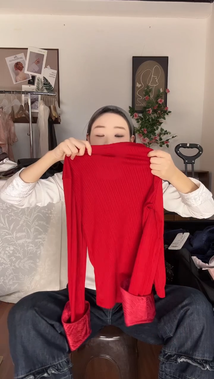 红色打底衫xl     