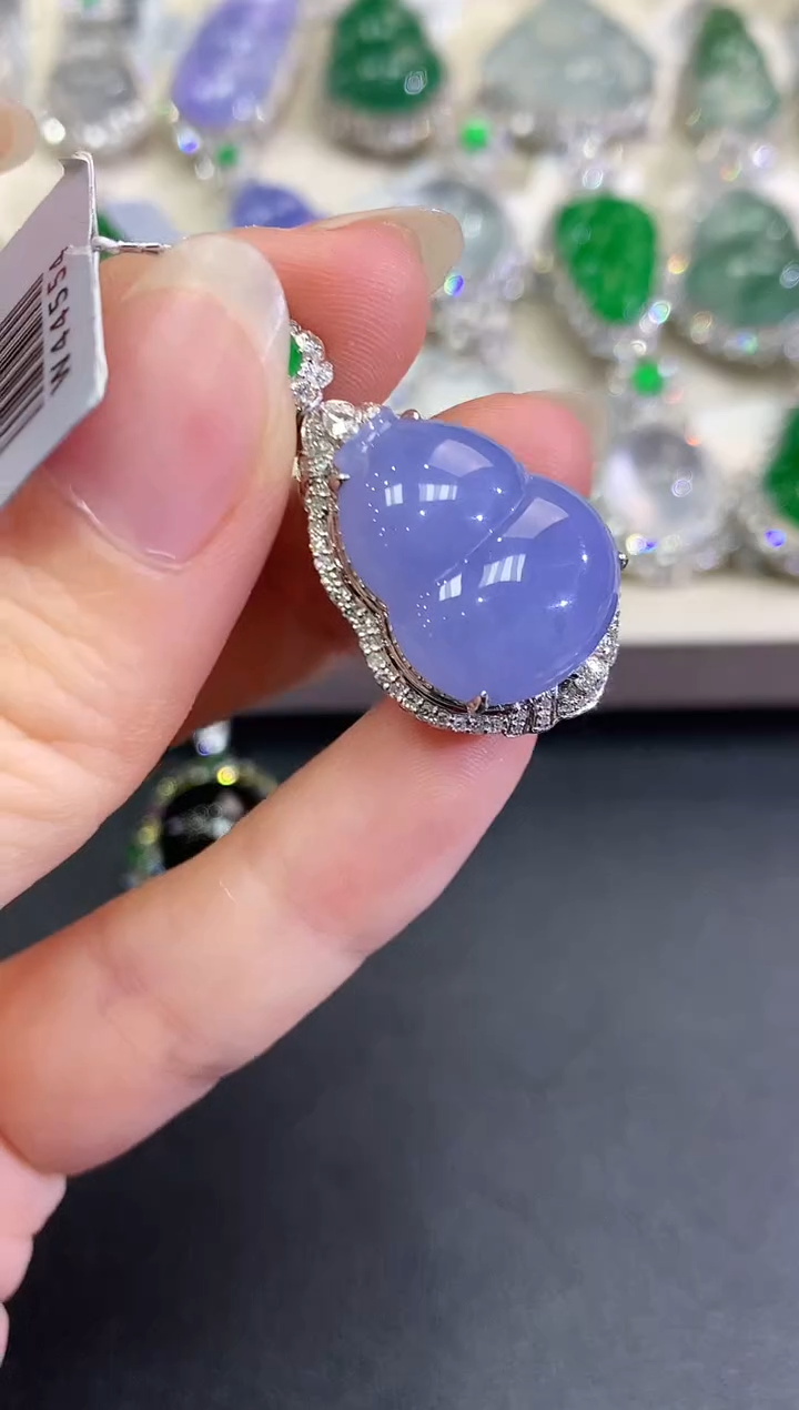 【闪购商品】翡翠颈饰18K金镶嵌C11  紫货有色差