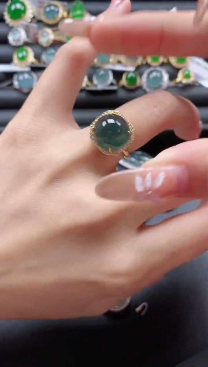 【闪购商品】翡翠戒指银S925镶嵌51151