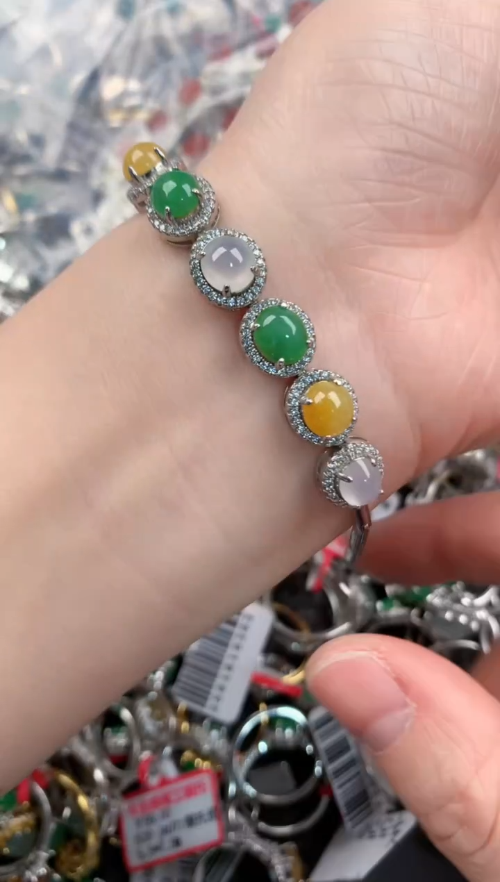 银S925镶嵌戒指翡翠111         6