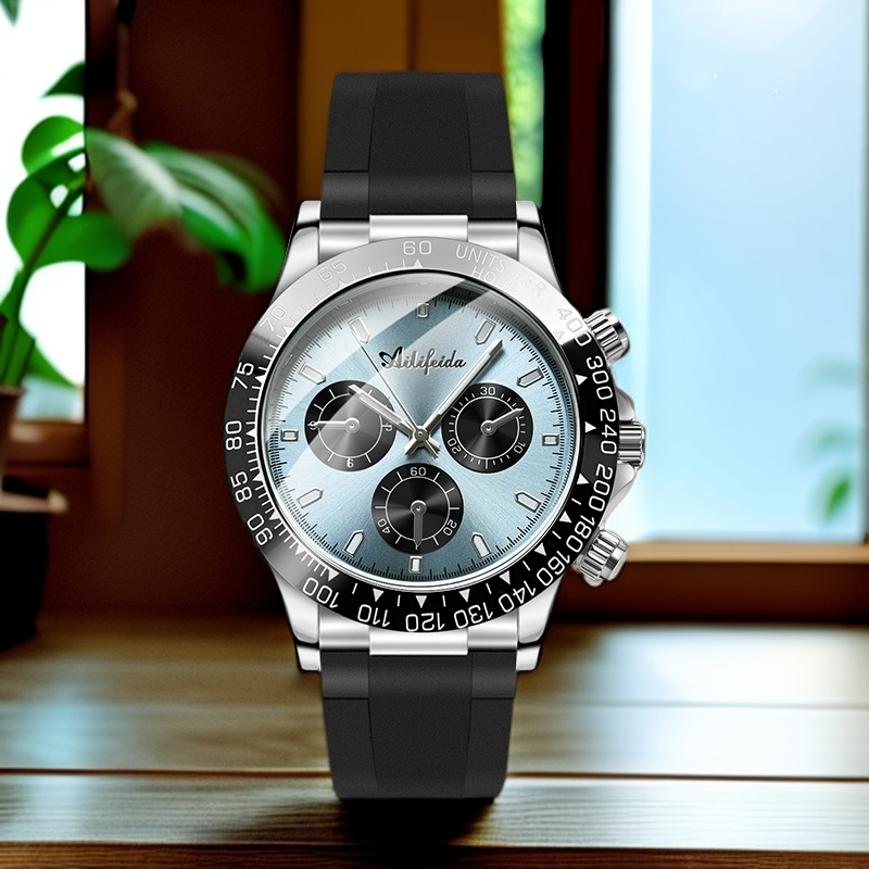 男士冰蓝迪硅胶手表轻奢简约休闲百搭防水夜光腕表