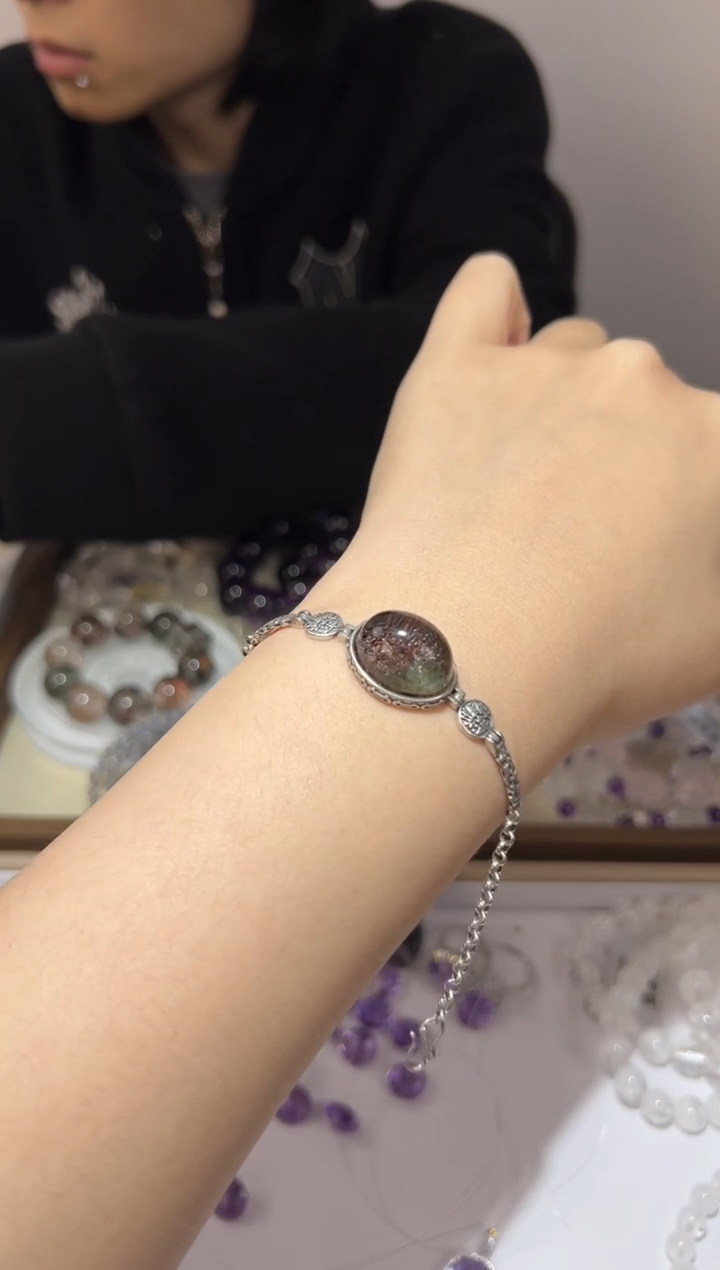 【闪购商品】水晶手链未镶嵌14mm绿幽灵蛋面