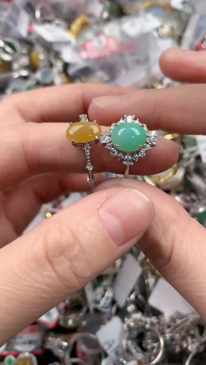 银S925镶嵌戒指翡翠555                  5