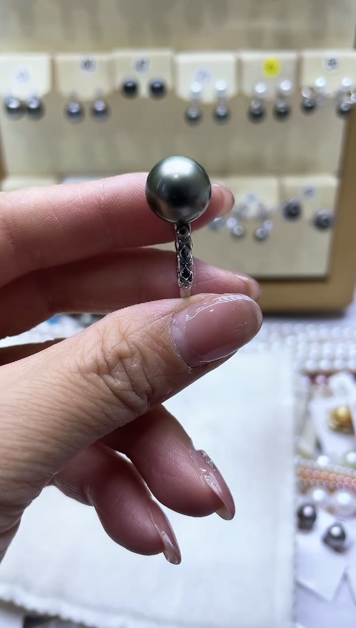 【闪购商品】海水珍珠戒圈银S925镶嵌2