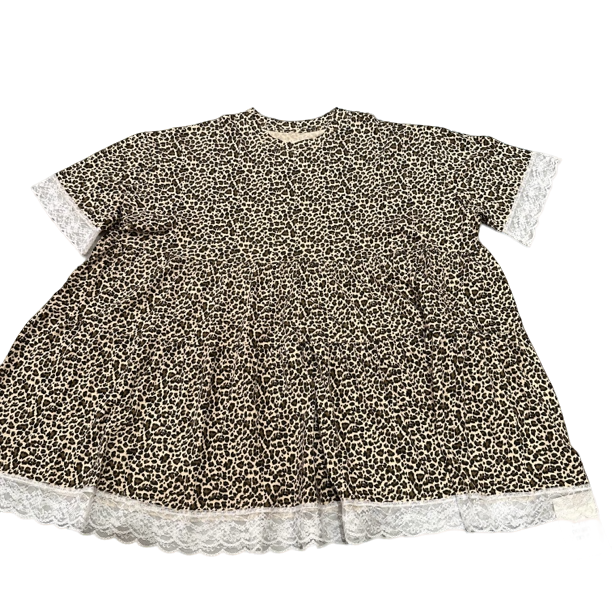 韩版新款豹纹上衣短袖T恤洋气时尚