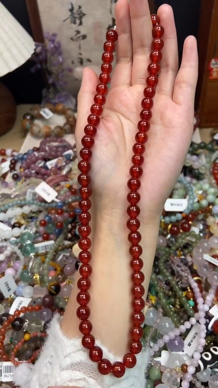 银S925镶嵌玛瑙项链395