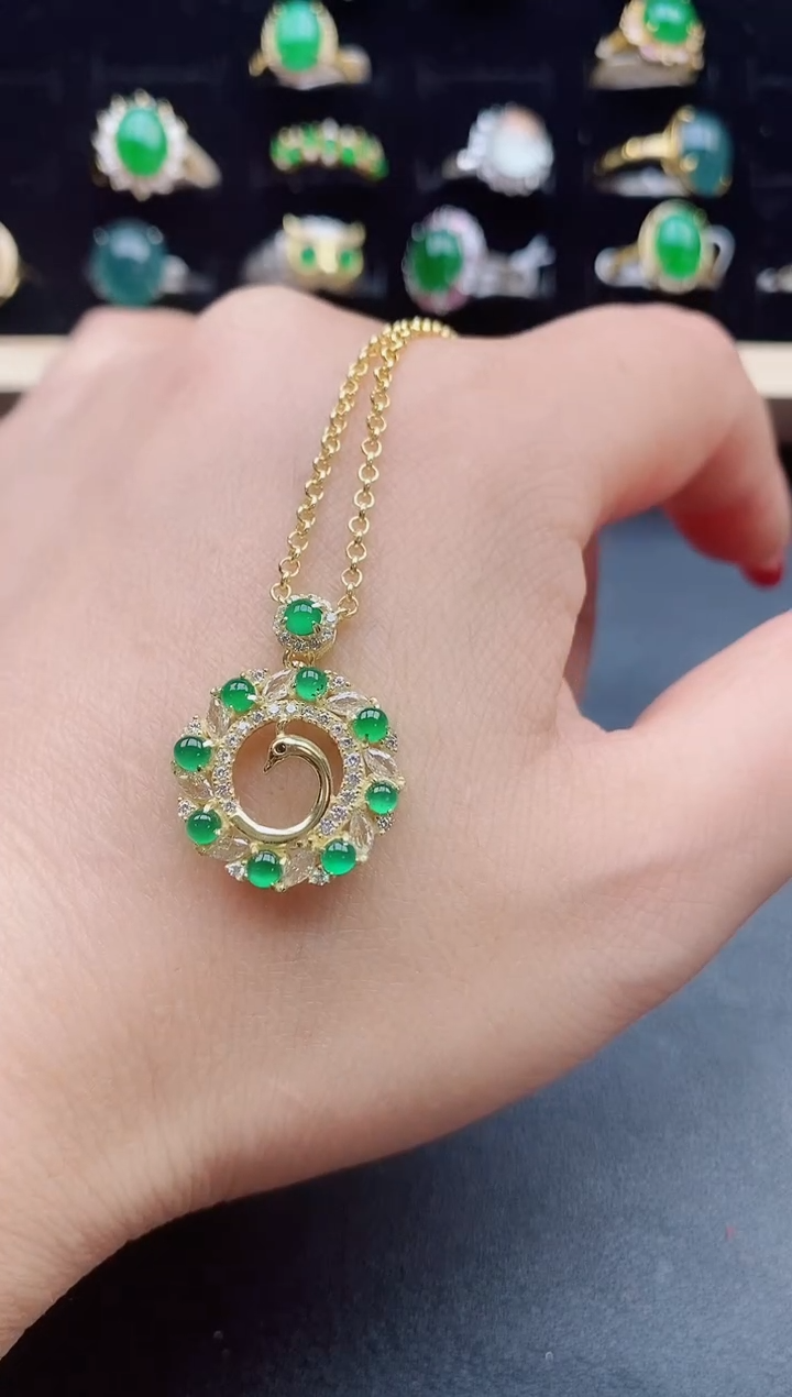 【闪购商品】翡翠吊坠(赠链)银S925镶嵌321321