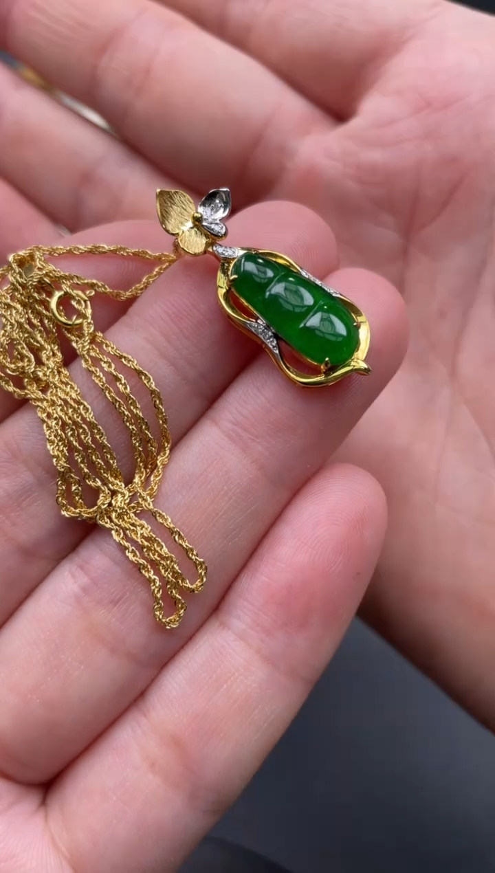 【闪购商品】翡翠颈饰18K金镶嵌49..........