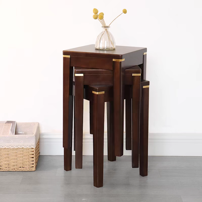 实木凳子橡胶木中式方凳可叠放