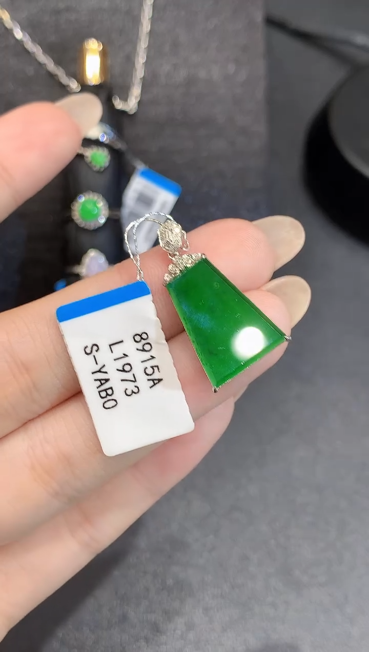 吊坠(不含链)18K金镶嵌翡翠L多样性发其一