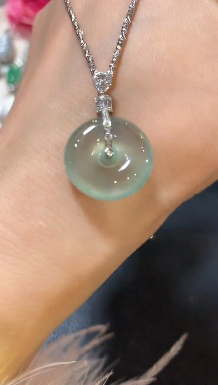 吊坠(不含链)18K金镶嵌翡翠z86  