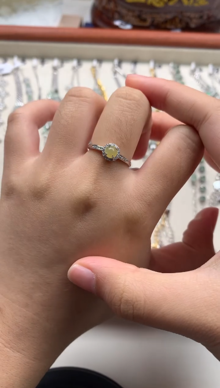 银S925镶嵌戒指翡翠15