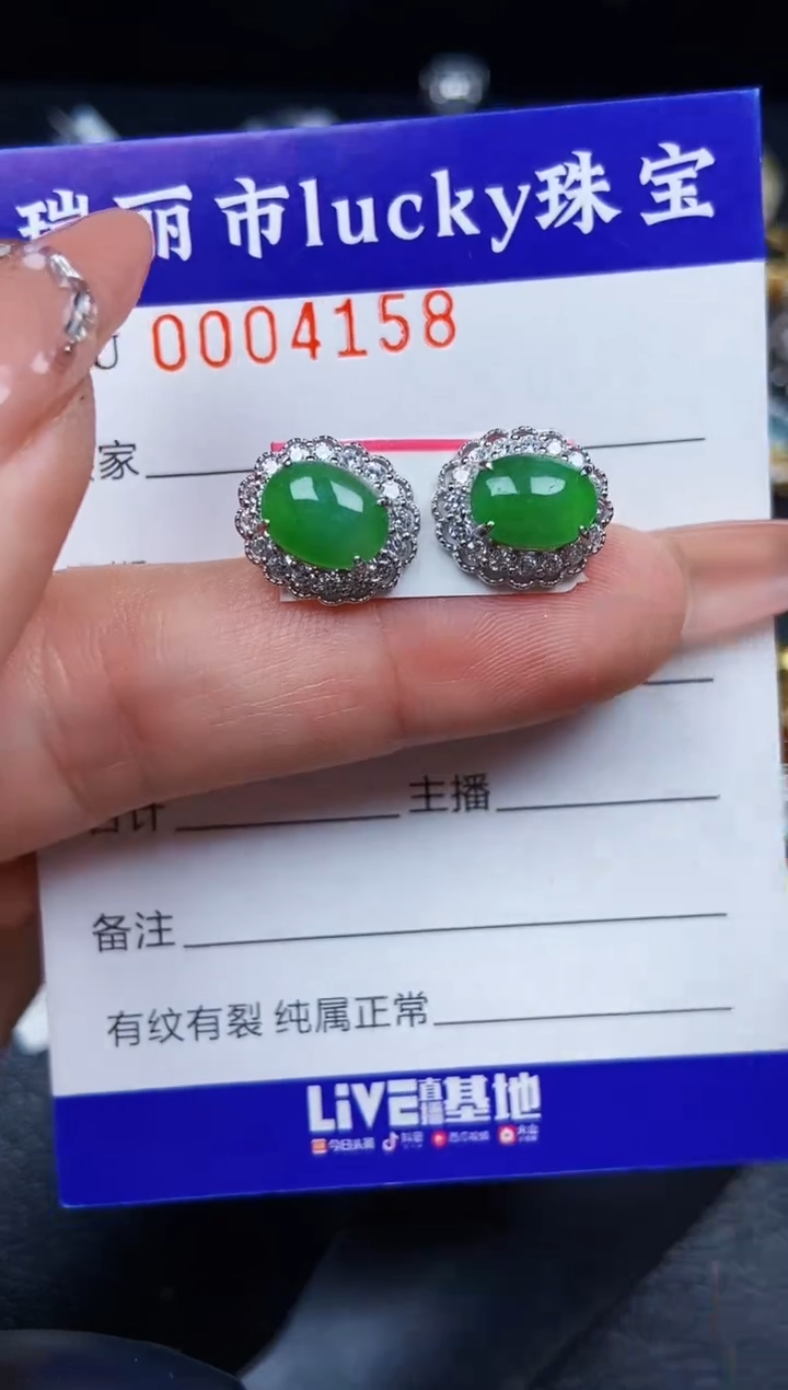 翡翠银S925镶嵌颈饰4158