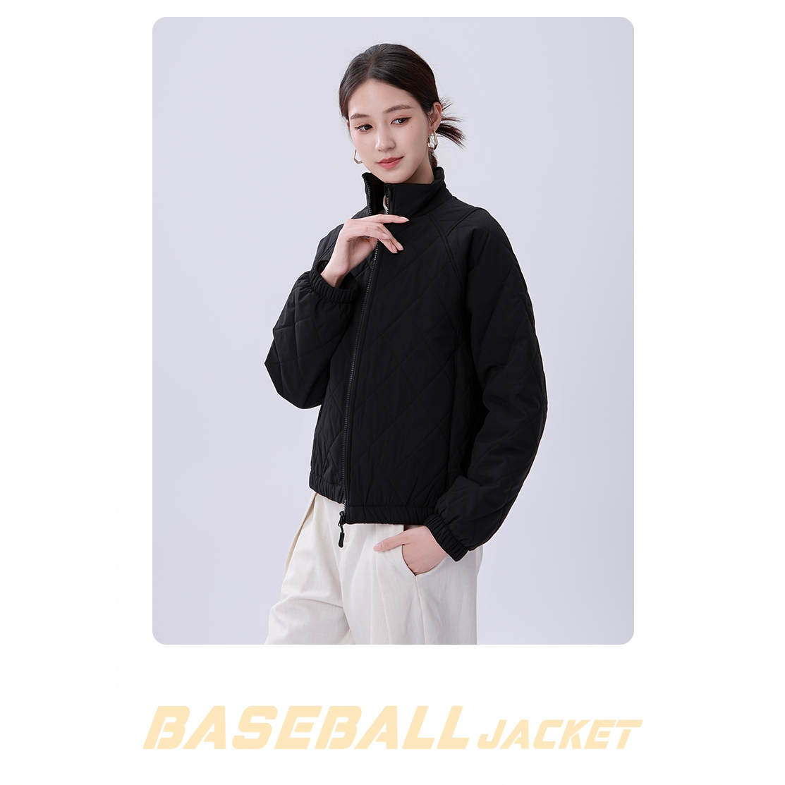 ORYIU2025冬季新款棒球加绒羊毛填充棉服外套女款外套女秋季外套