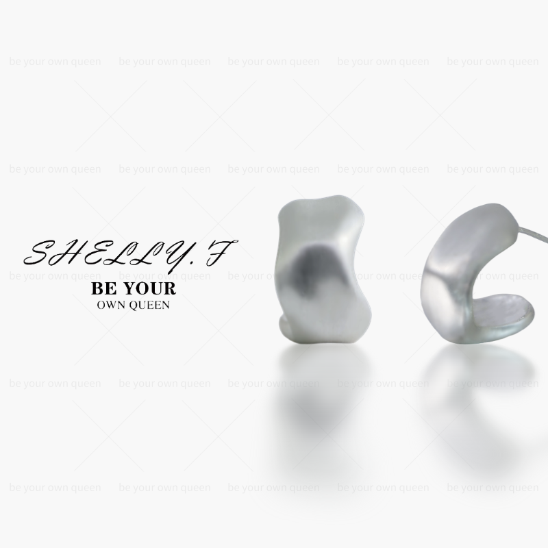 铜合金耳饰 MDE001不规则珍珠耳钉气质轻奢时尚复古法式