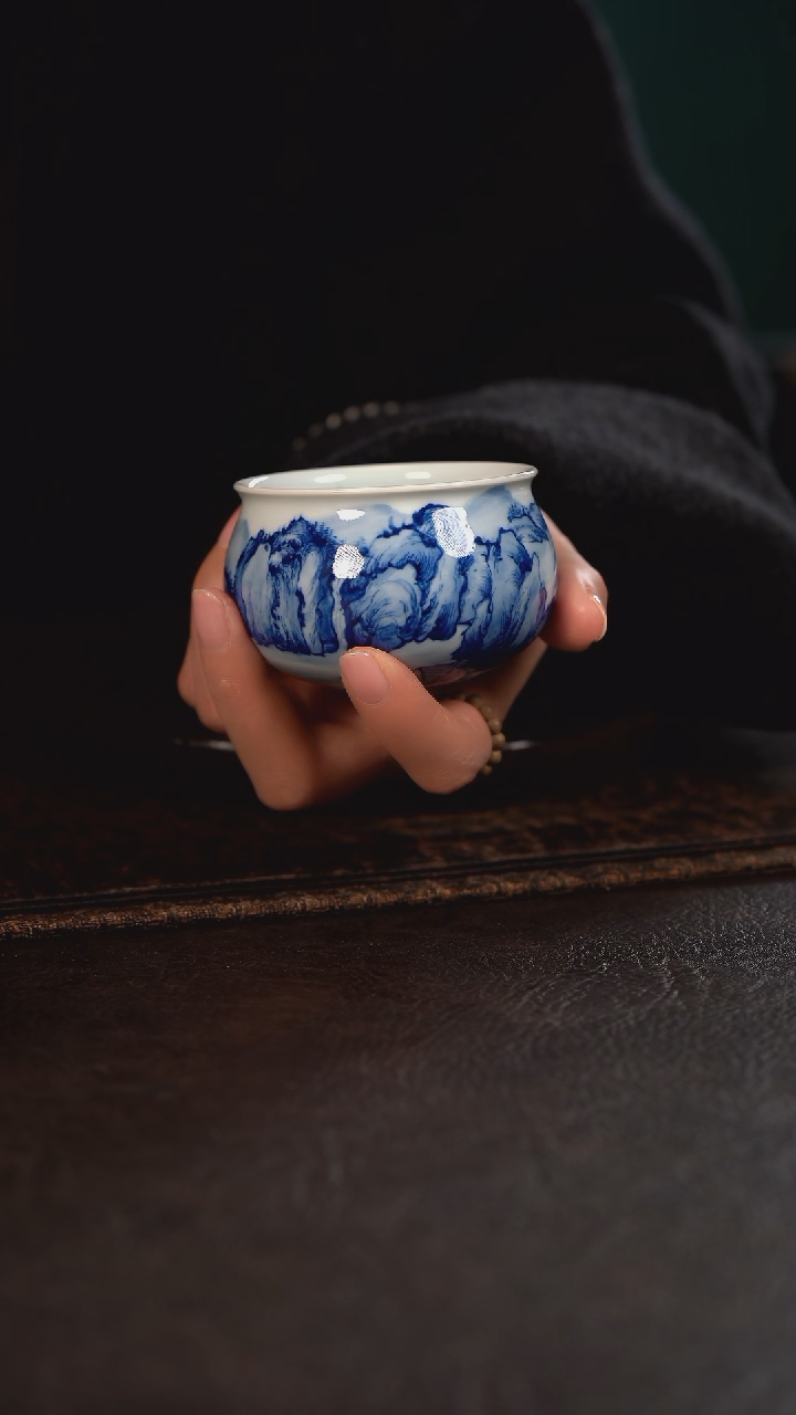 【闪购商品】杯微瑕HLX陶瓷青花福利杯山水福气满满杯