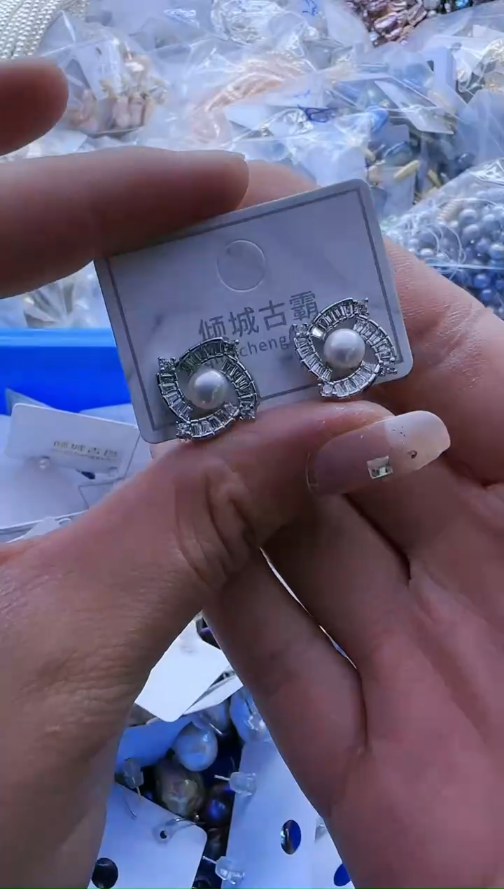 【闪购商品】淡水珍珠耳饰银S925镶嵌534