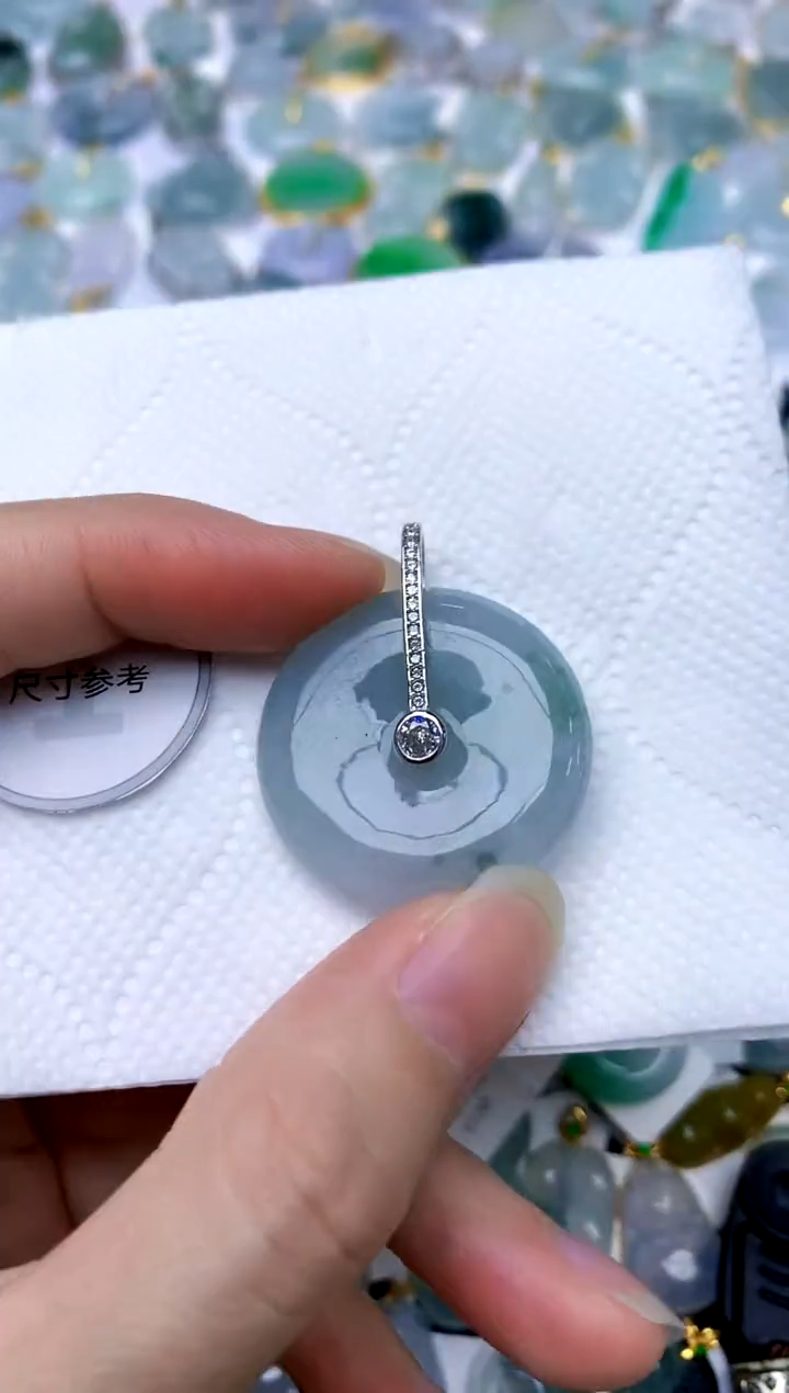 颈饰银S925镶嵌翡翠天然A货翡翠