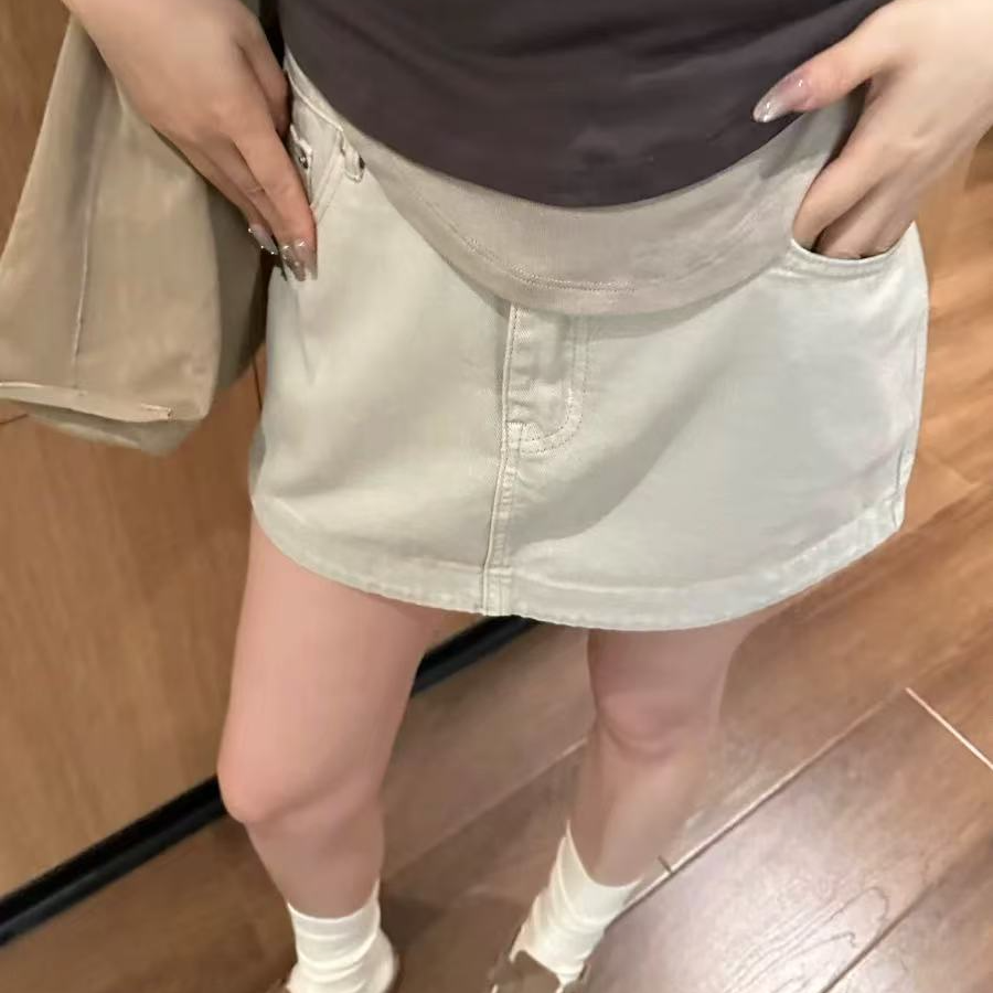 小奶酪牛仔短裙，本布安全裤