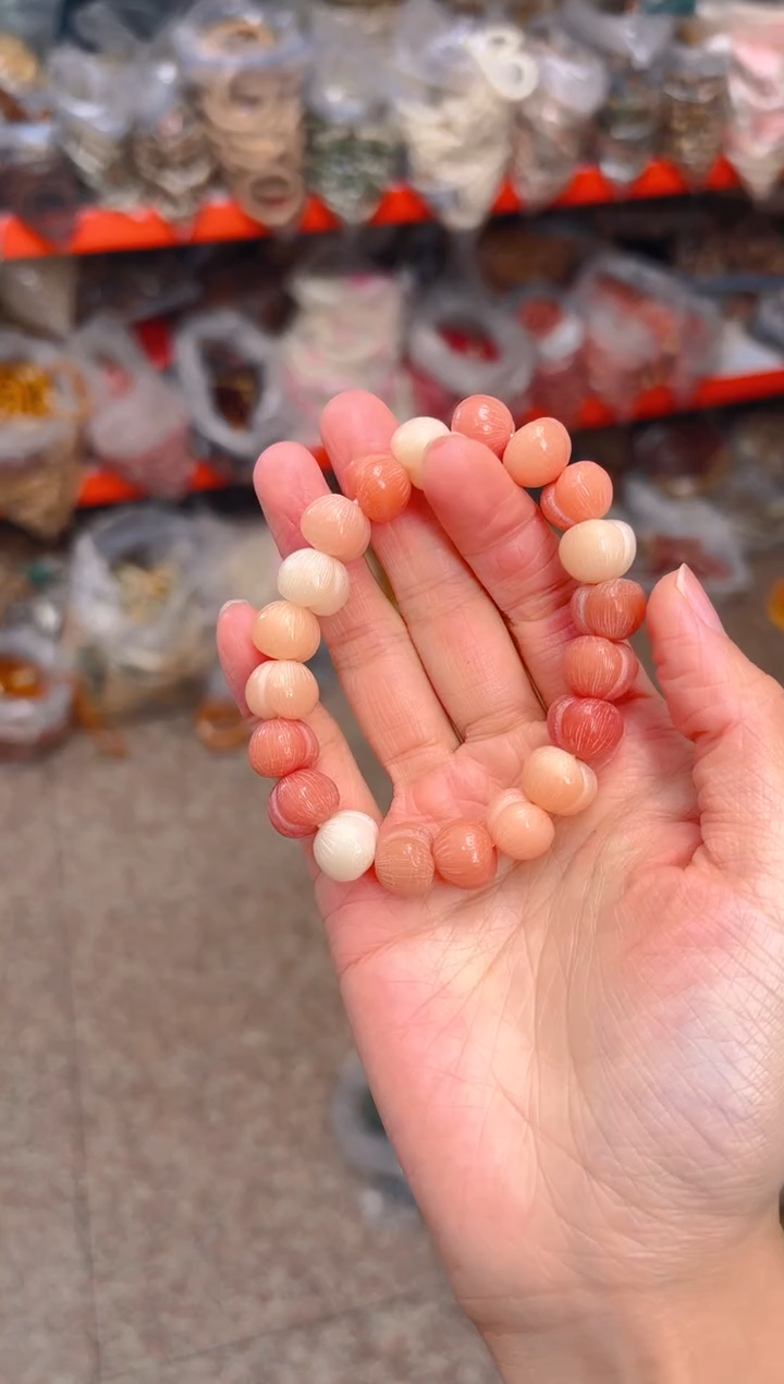 吊坠菩提根/象牙果粉色屁桃单圈