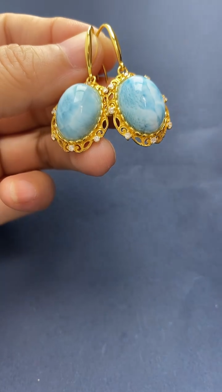 未镶嵌针钠钙石（海纹石）手链耳坠