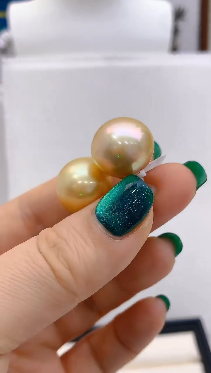 【闪购商品】海水珍珠耳饰18K金镶嵌256 16-17mm