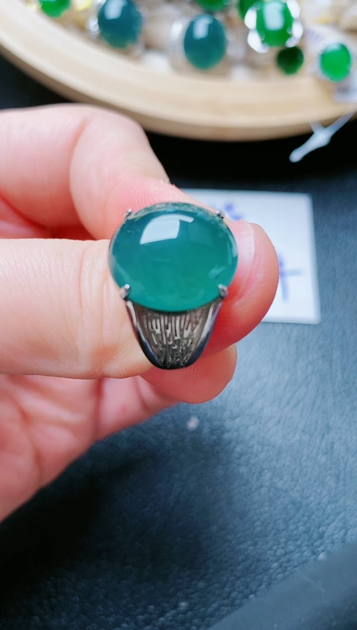 【闪购商品】翡翠戒指银S925镶嵌1111