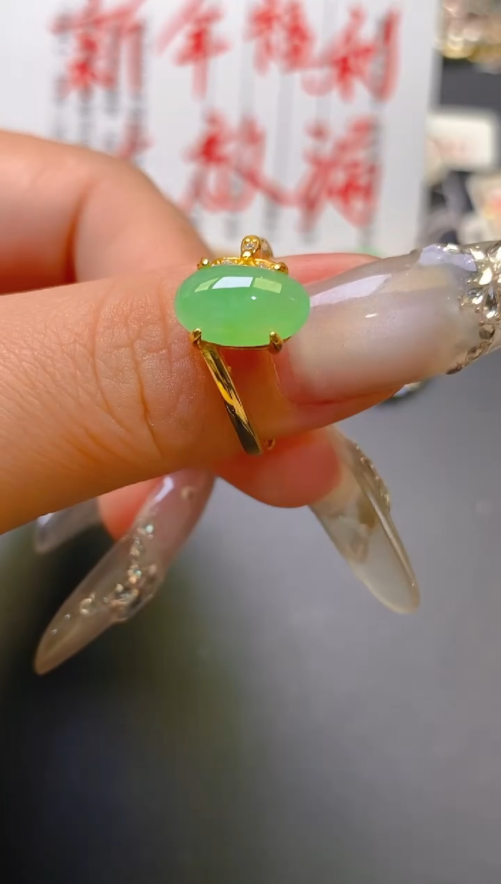 【闪购商品】翡翠耳饰银S925镶嵌天然A货翡翠1